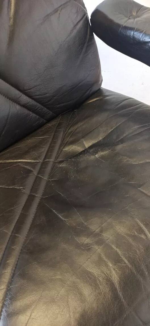 Scandinavian design leather armchair 70s