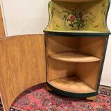 Louis XV style Venetian curved corner cupboard in lacquered wood
