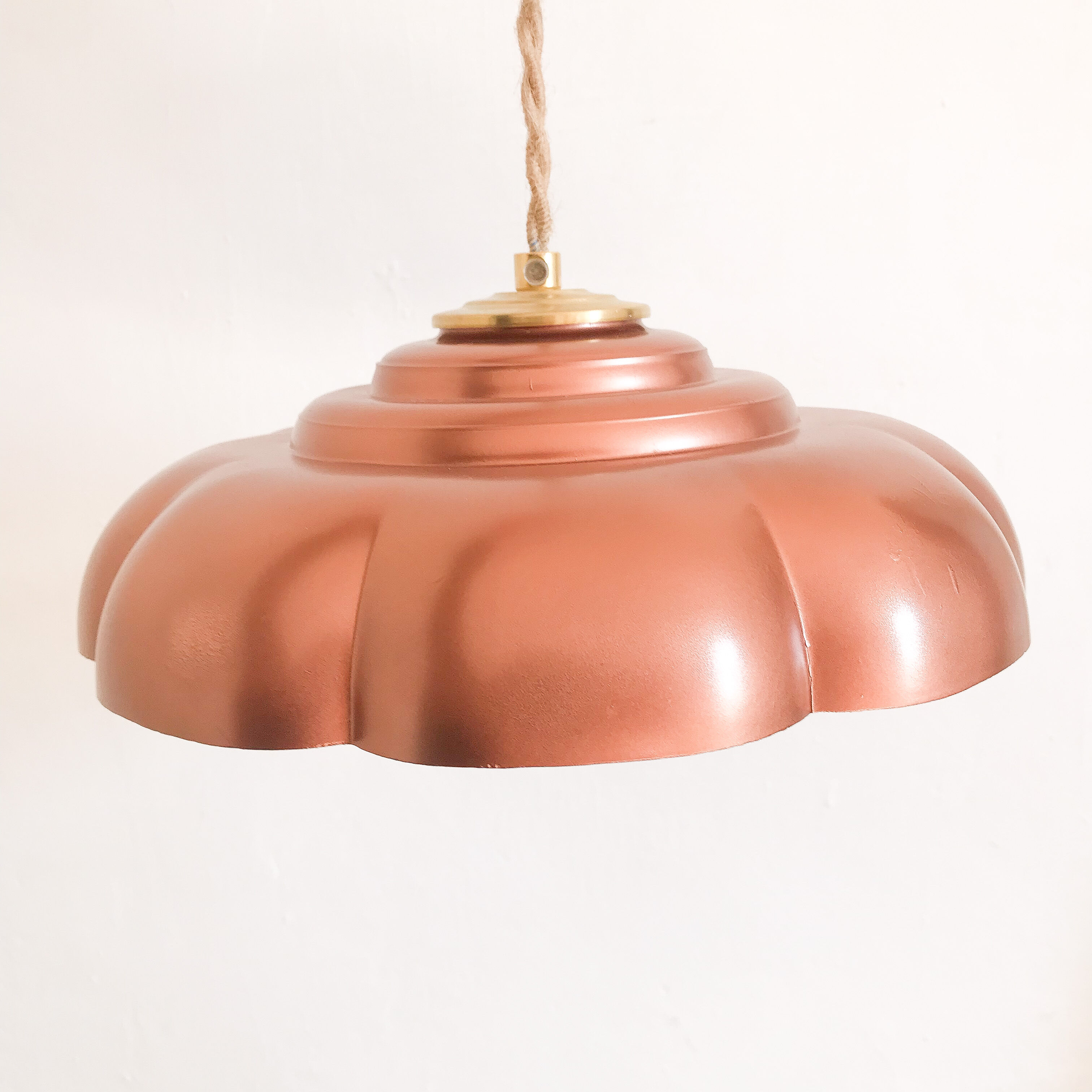 Suspension vintage copper lampshade