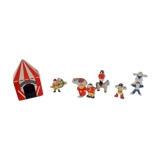 Vintage circus with wooden subjects