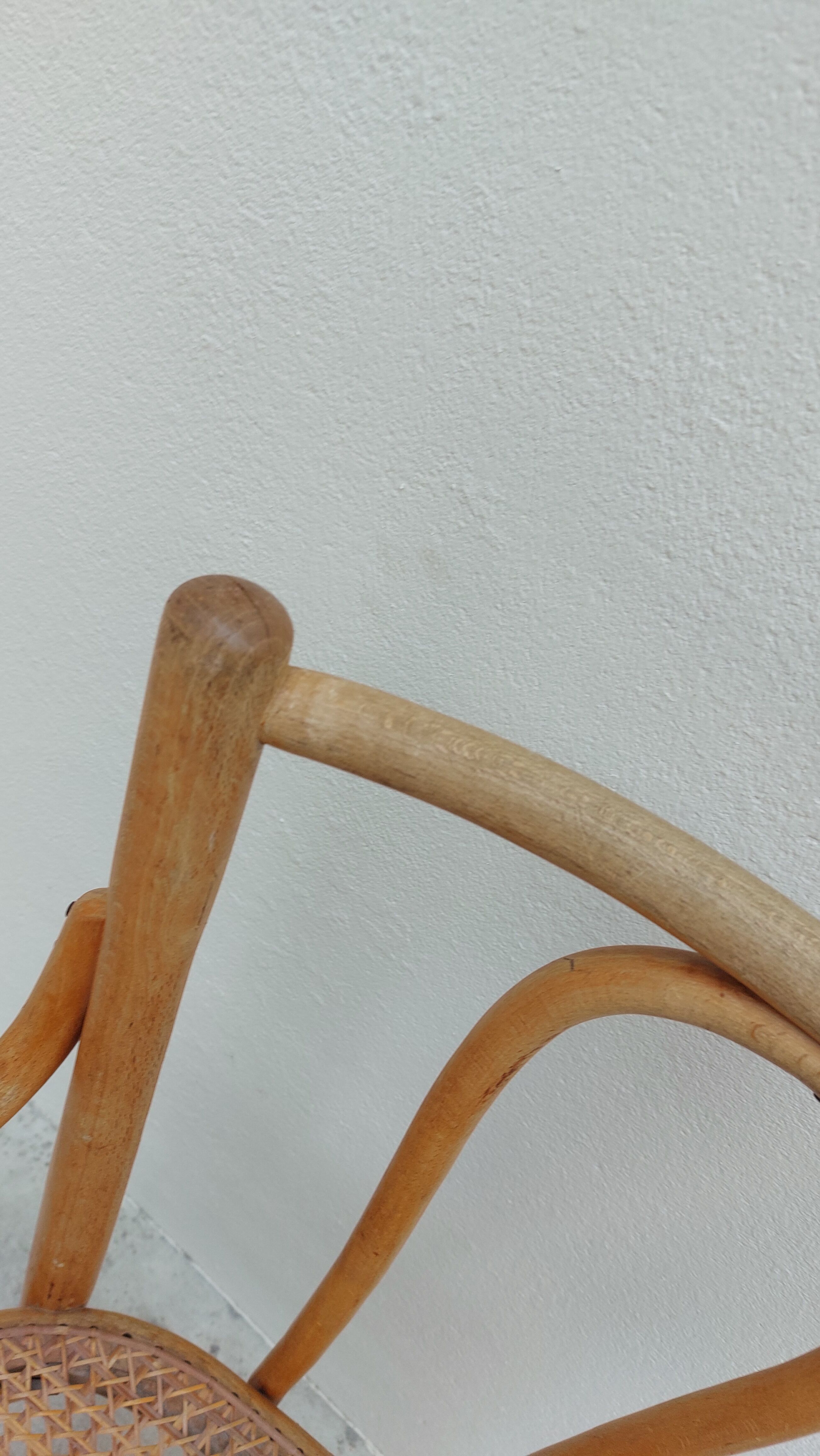 Michael Thonet armchair in curved wood and canework 1930