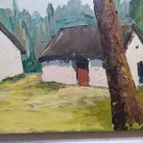 Oil on canvas with a knife