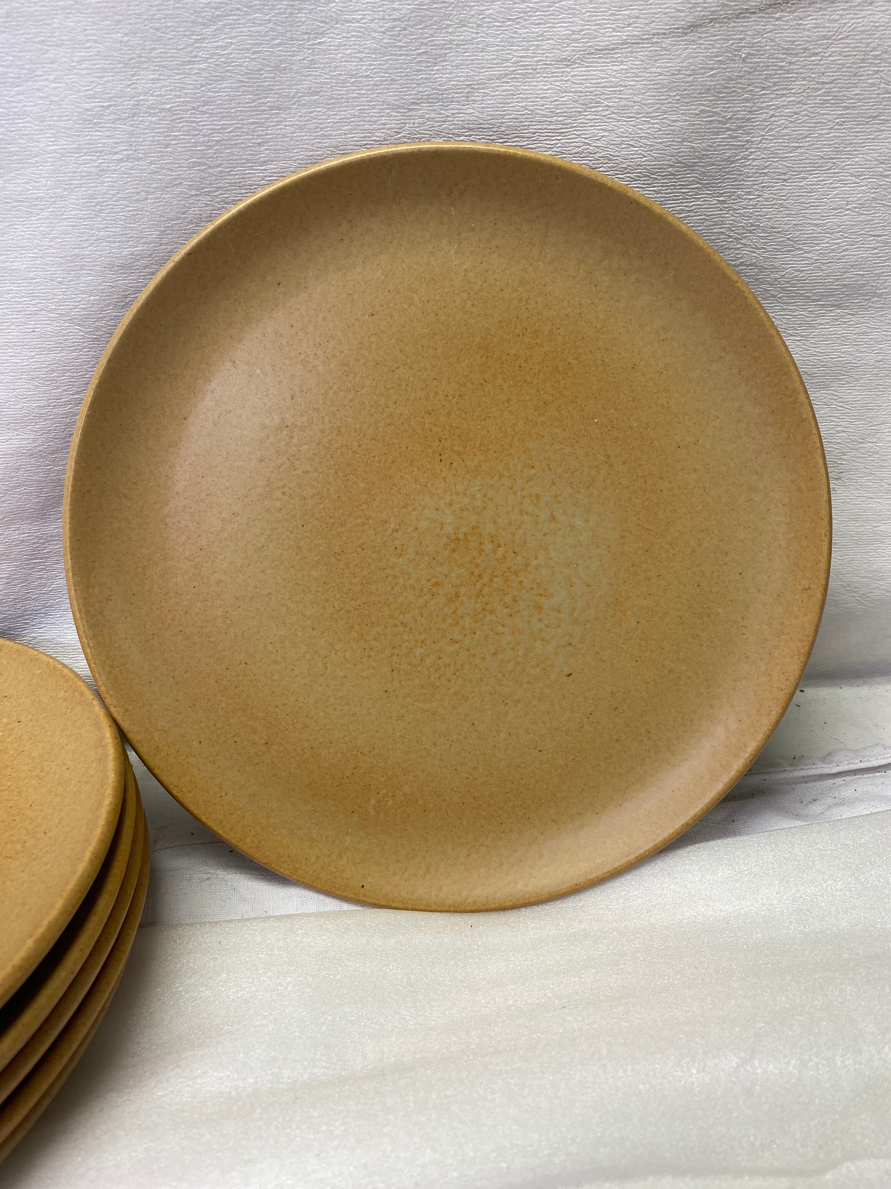 Set of 6 dessert plates in vintage sandstone