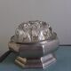 Flower vase in glass VMC Reims and pewter bowl from Manoir Paris