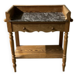 Petit meuble bois et marbre années 50