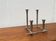 Brutalist sculptural cast aluminium candlestick Danish