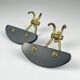 Vintage brass coat hooks, Italy, 1950s, set of 2