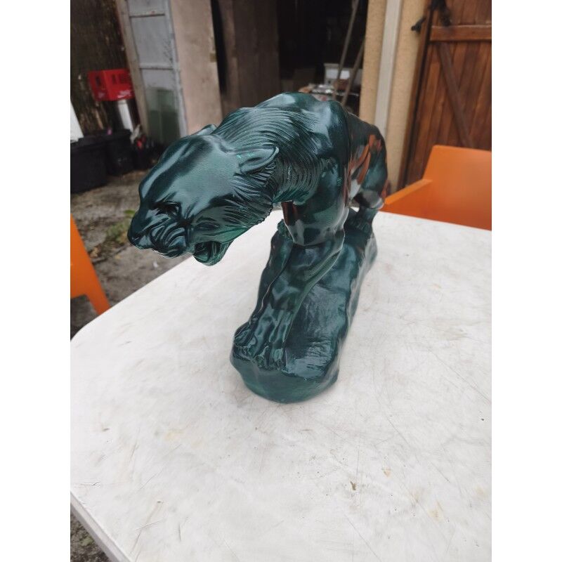Plaster sculpture "panther" by Charles Valmont