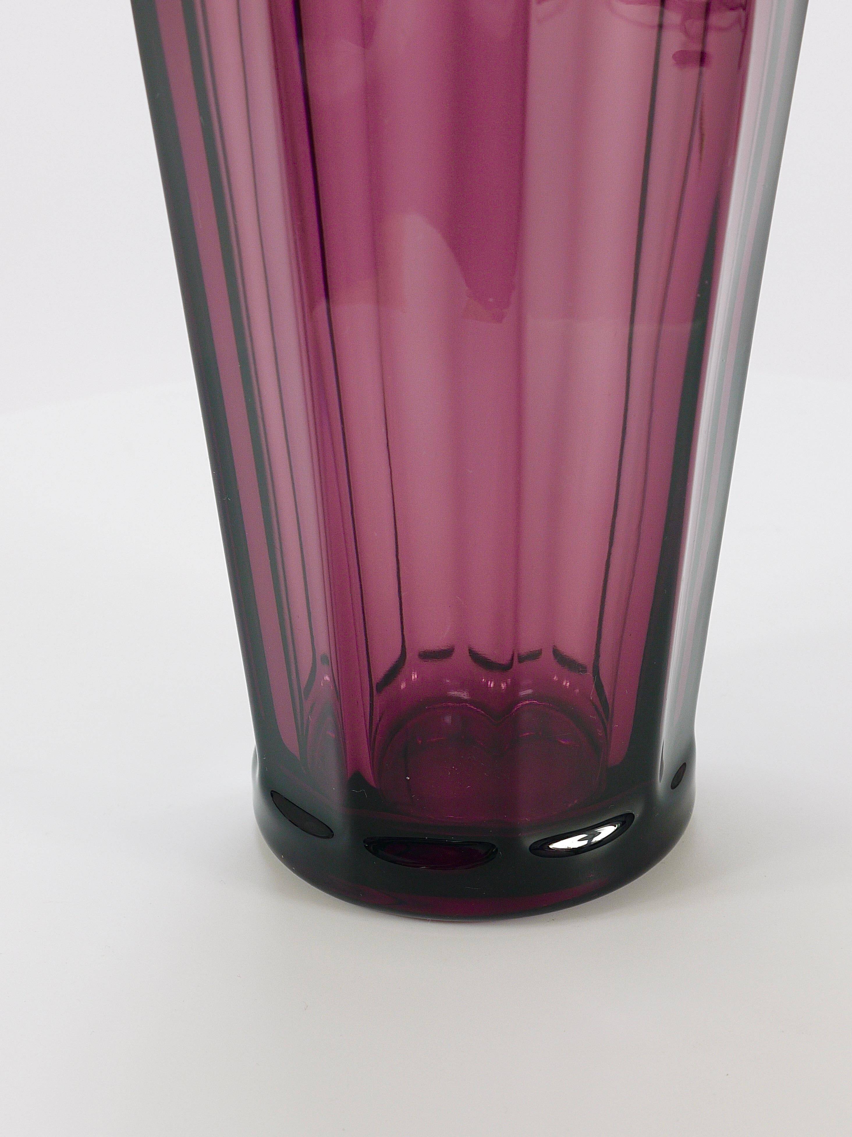 Vase en verre cristal améthyste Art déco Ludwig Moser, série Fipop, Karlsbad, années 1920