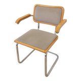 Vintage Marcel Breuer Cesca Chairs by BENE Austria 1980s / Upholstered Gray Fabric Armchair with Arm