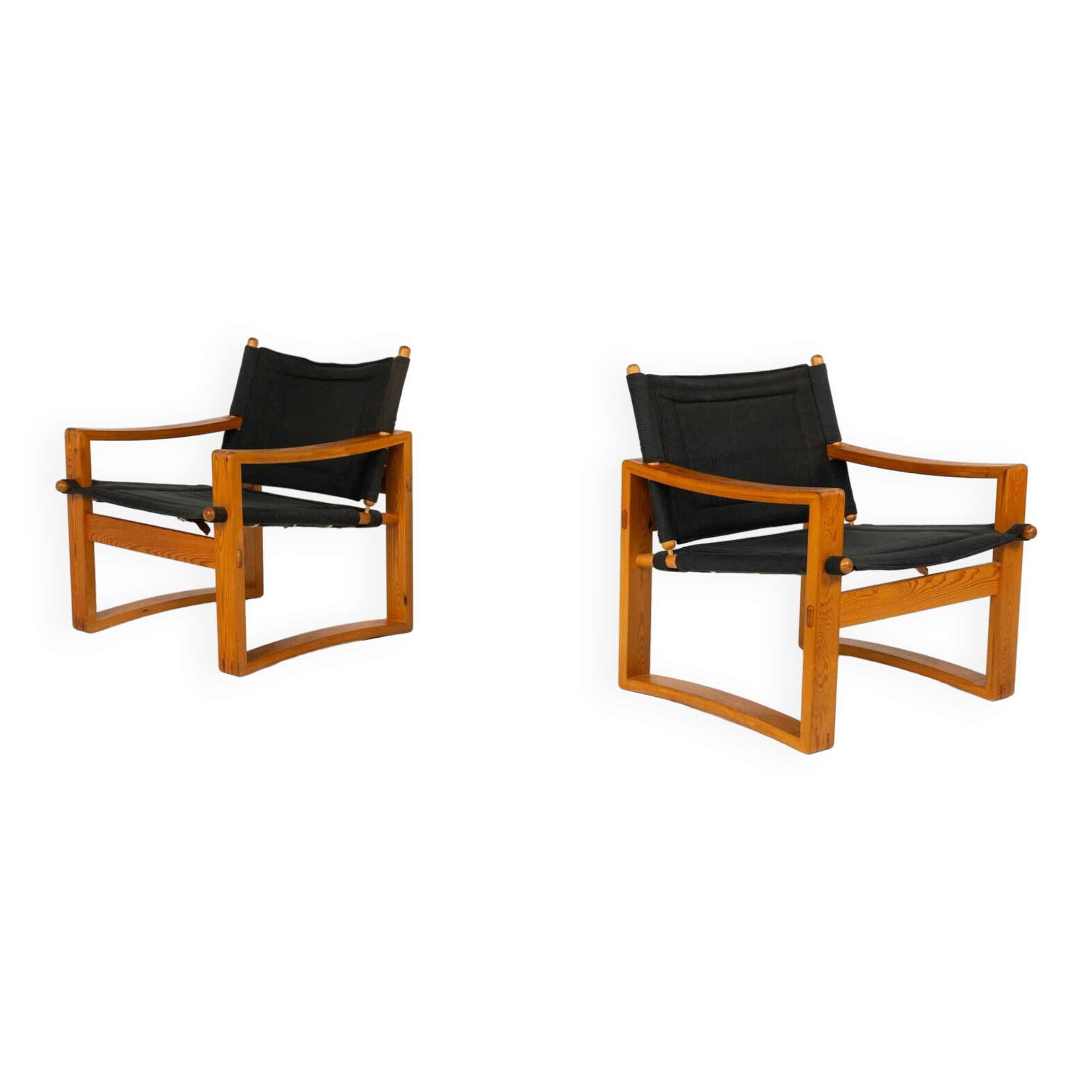 Mid-Century Modern Pair of 'Safari' Armchairs by Børge Jensen for Bernstorffsminde Møbelfabrik, Denm