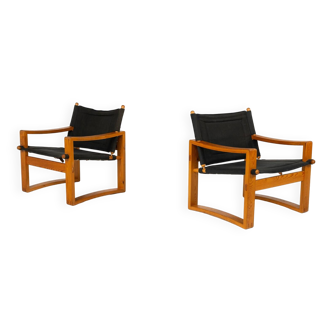 Mid-Century Modern Pair of 'Safari' Armchairs by Børge Jensen for Bernstorffsminde Møbelfabrik, Denm