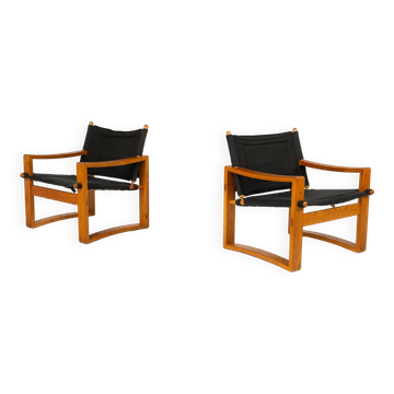 Mid-Century Modern Pair of 'Safari' Armchairs by Børge Jensen for Bernstorffsminde Møbelfabrik, Denm