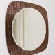 Crystal Art Sculpted Textured Wall Mirror Gold Bronze Mid-Century, Italy, 1960s