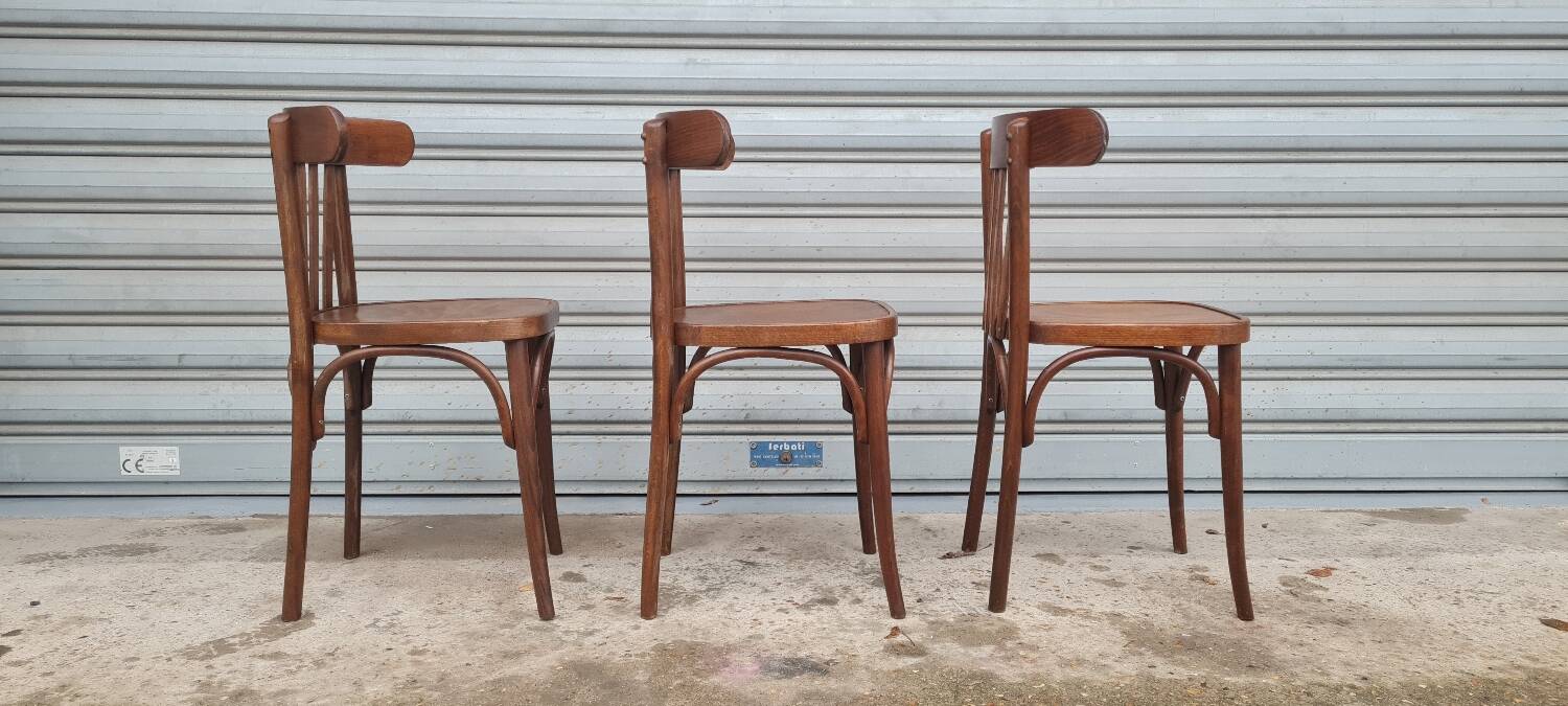 Set of 3 Baumann bistro chairs