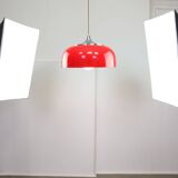 Grande suspension rouge Space Age de Guzzini, années 1960