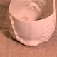 Cache pot owl glazed ceramic white slip earthenware siol Portugal