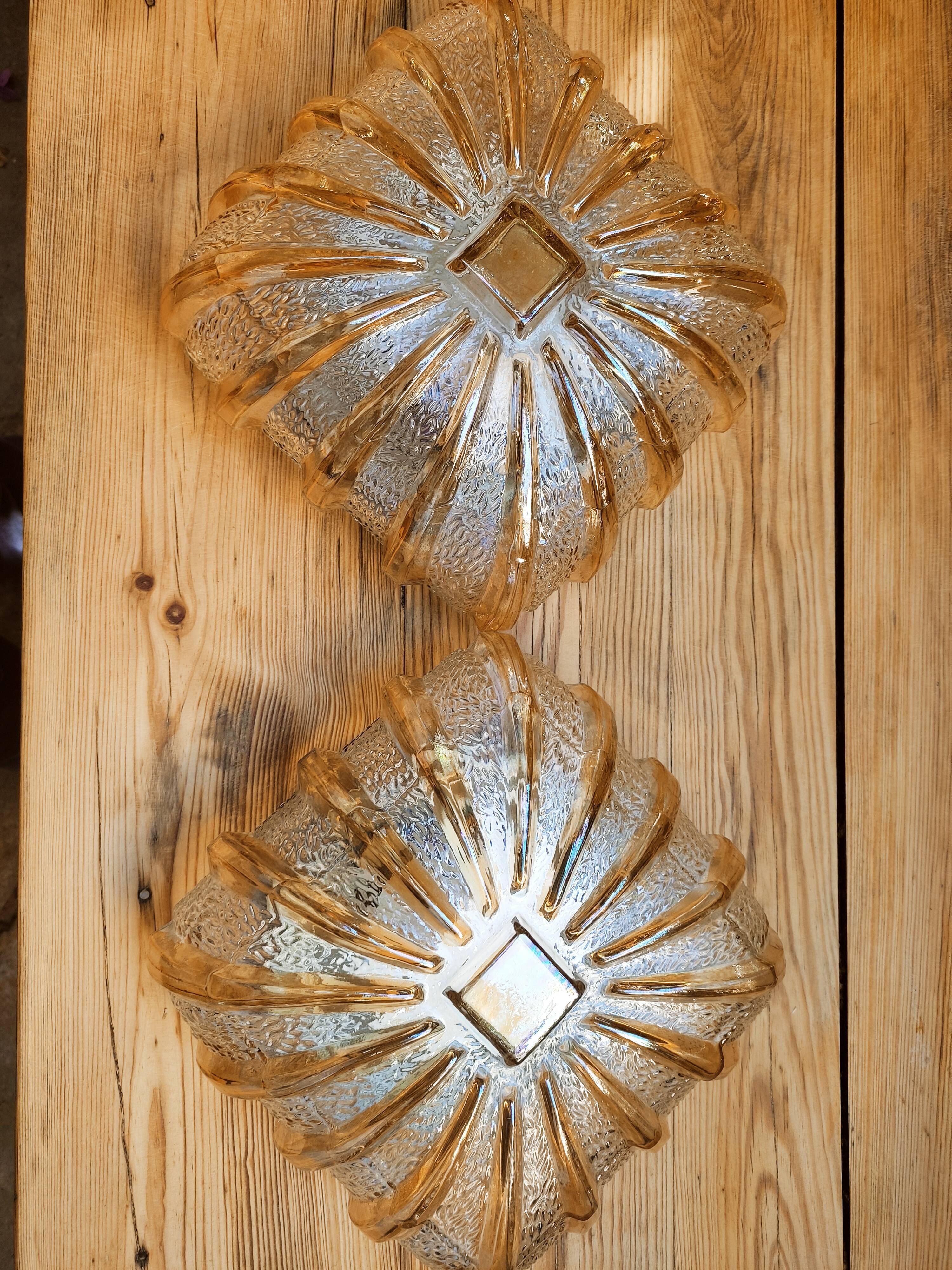 Duo of glass sconces