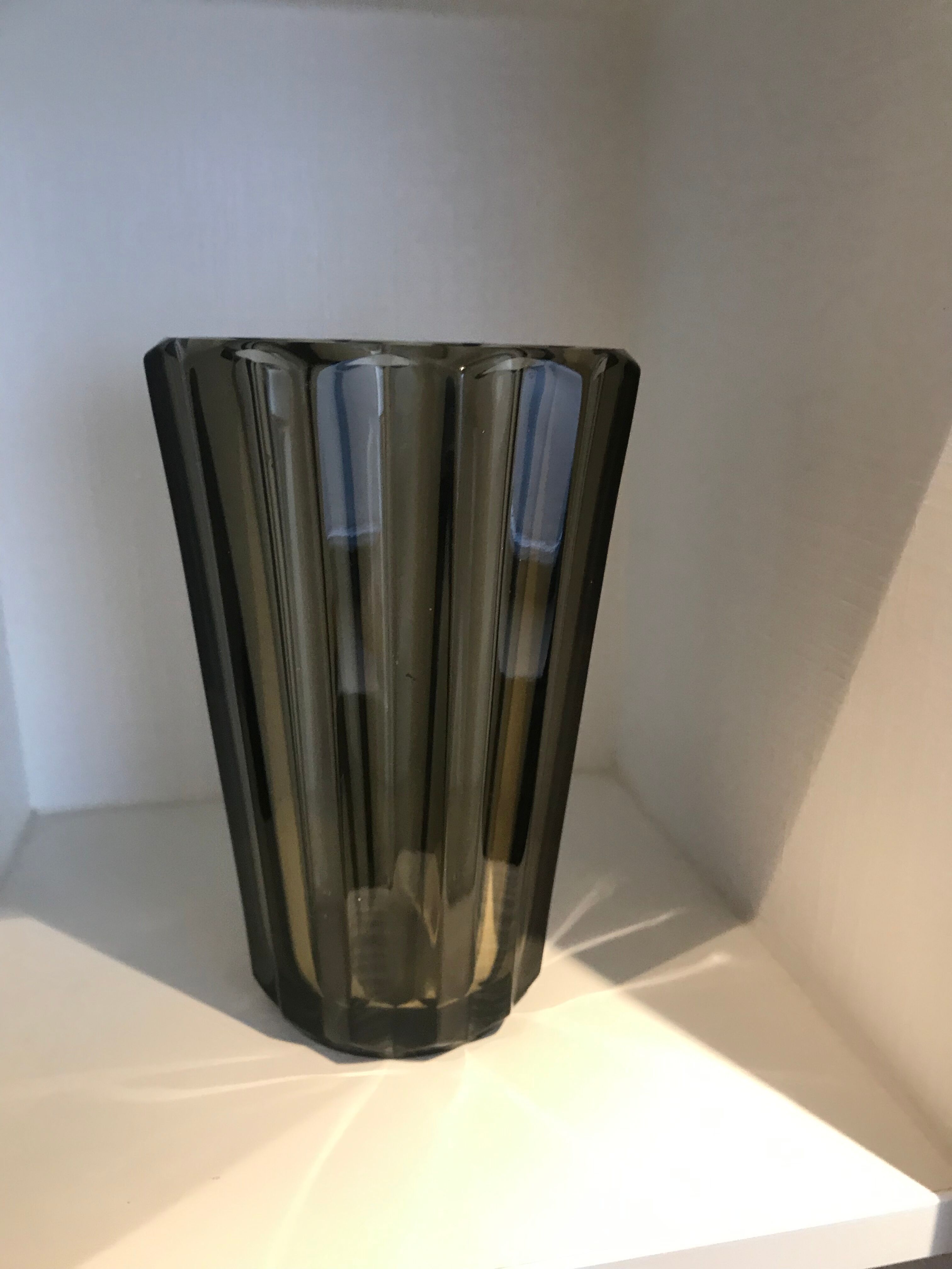 Scandinavian smoked glass vase