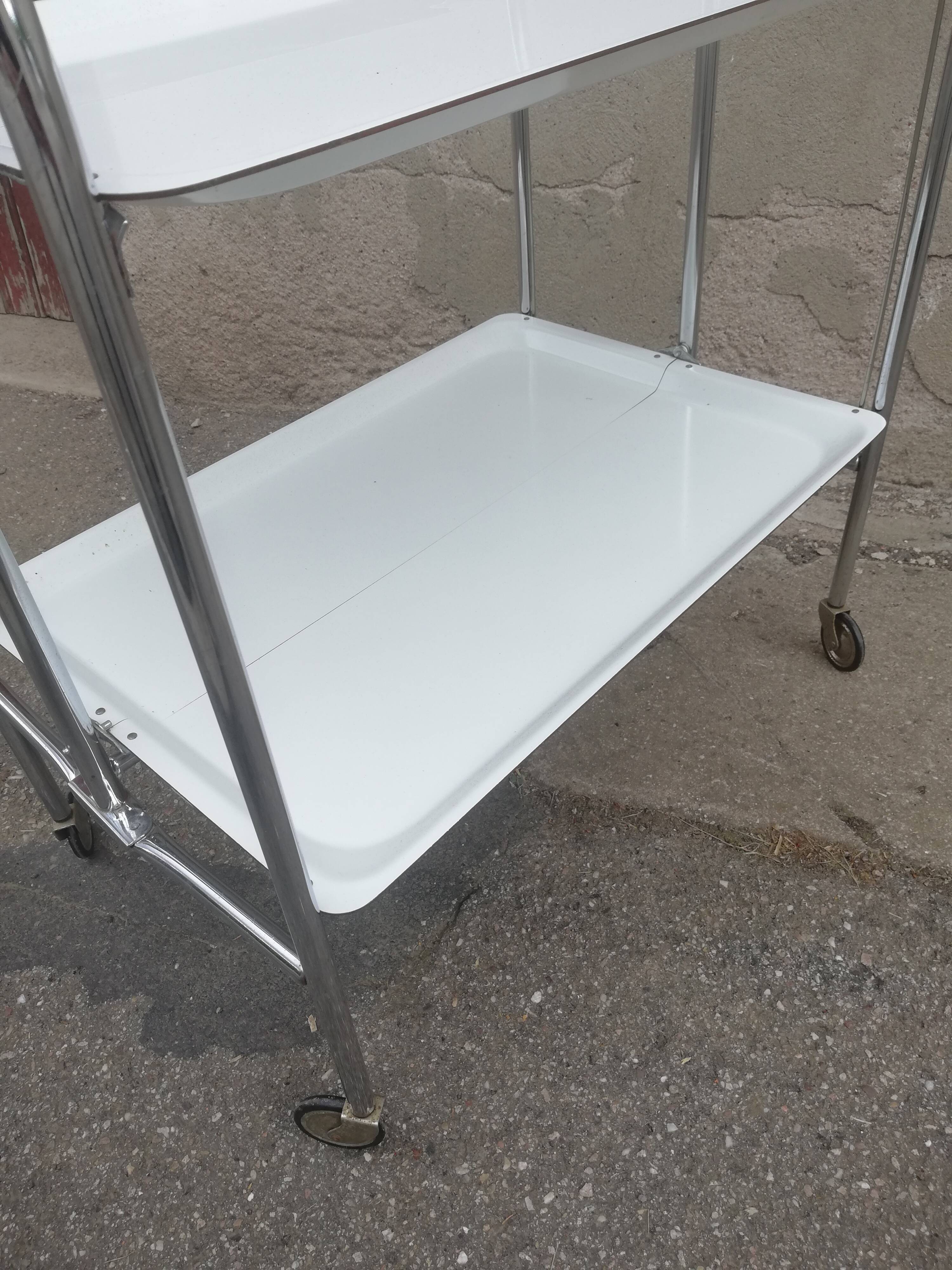 Desserte vintage pliante 2 plateaux