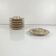 Set of 6 speckled beige ceramic egg cups.