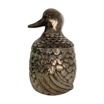 Italian ice bucket, brass duck by Mauro Manetti