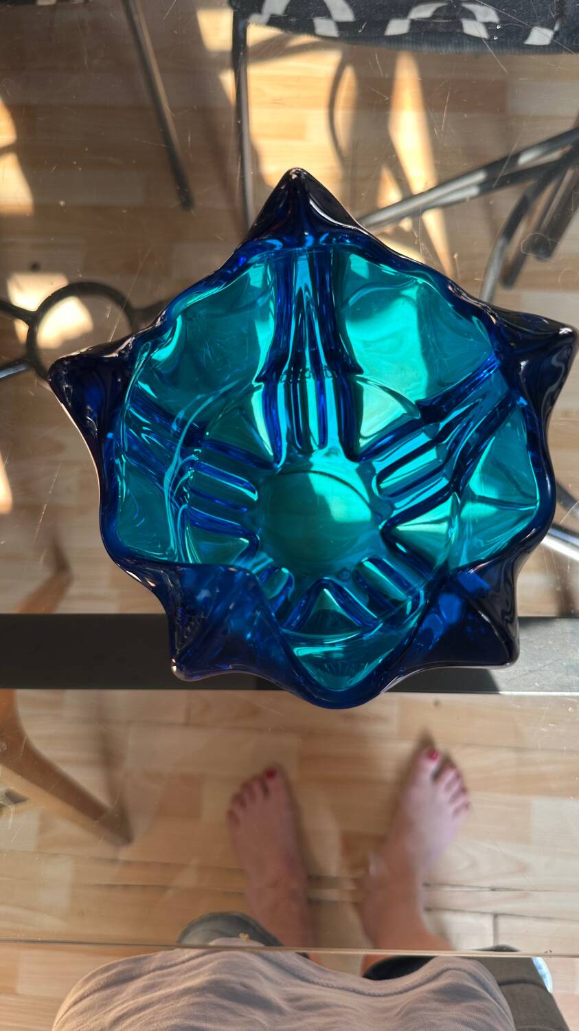 Vintage Cobalt Blue Glass Vase by Jacques – Edelweiss Label, 1970s