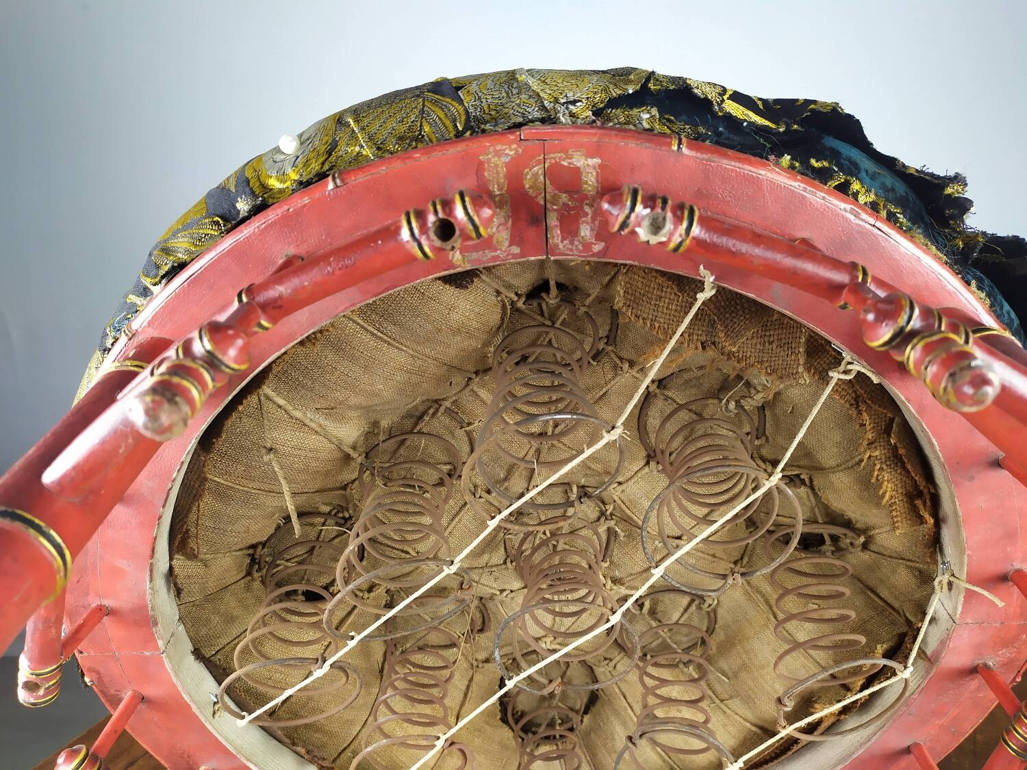 Napoleon III bamboo pouf