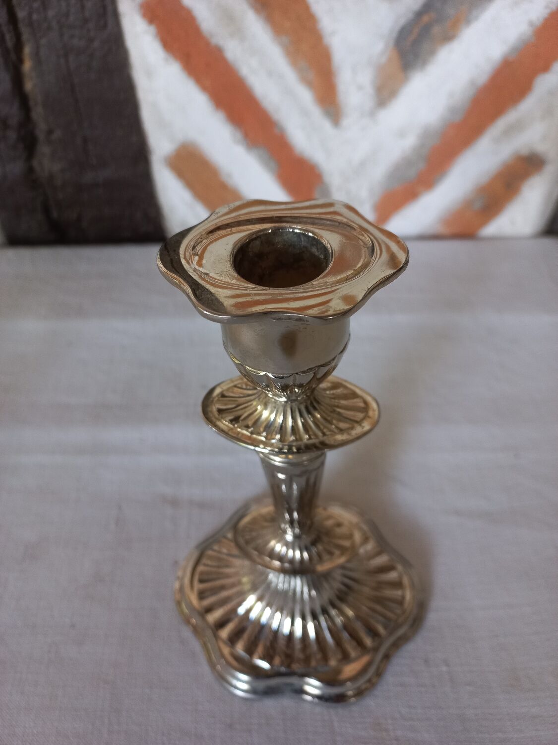 Candlestick candlestick silver metal