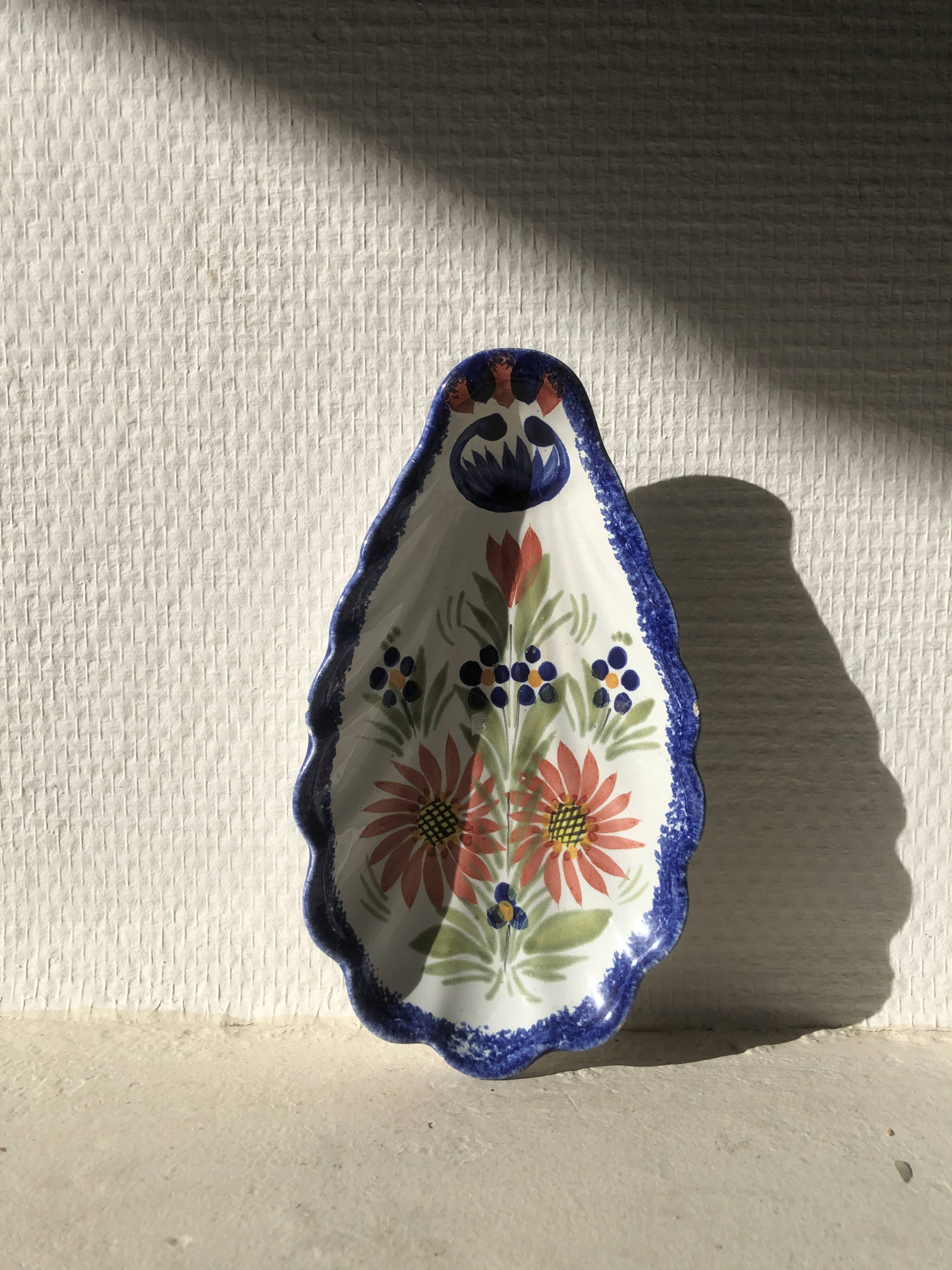 Henriot Quimper shell butter dish