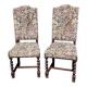 Colonial armchair in solid wood and weaving