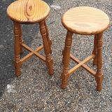 Pair of solid pine stools