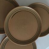 Lot de 8 assiettes à dessert aspect grès Sarreguemines Atelier d’Art