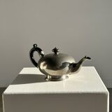 Small teapot, pewter coffee pot flattened oval shape