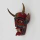 Art populaire mexicain masque diable en bois sculpté avec corne
