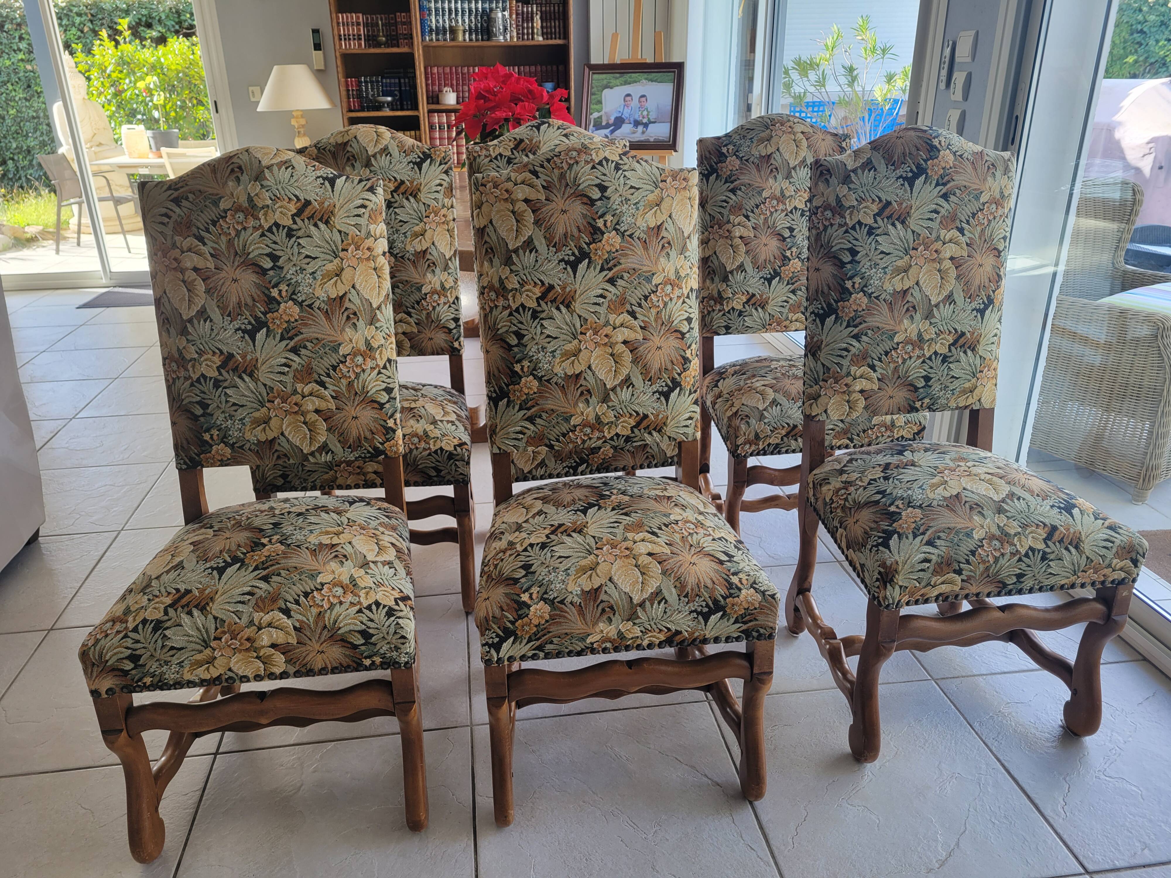 Louis XIII style sheep bone chairs