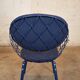Magis Piña blue chair with metal frame and padded seat