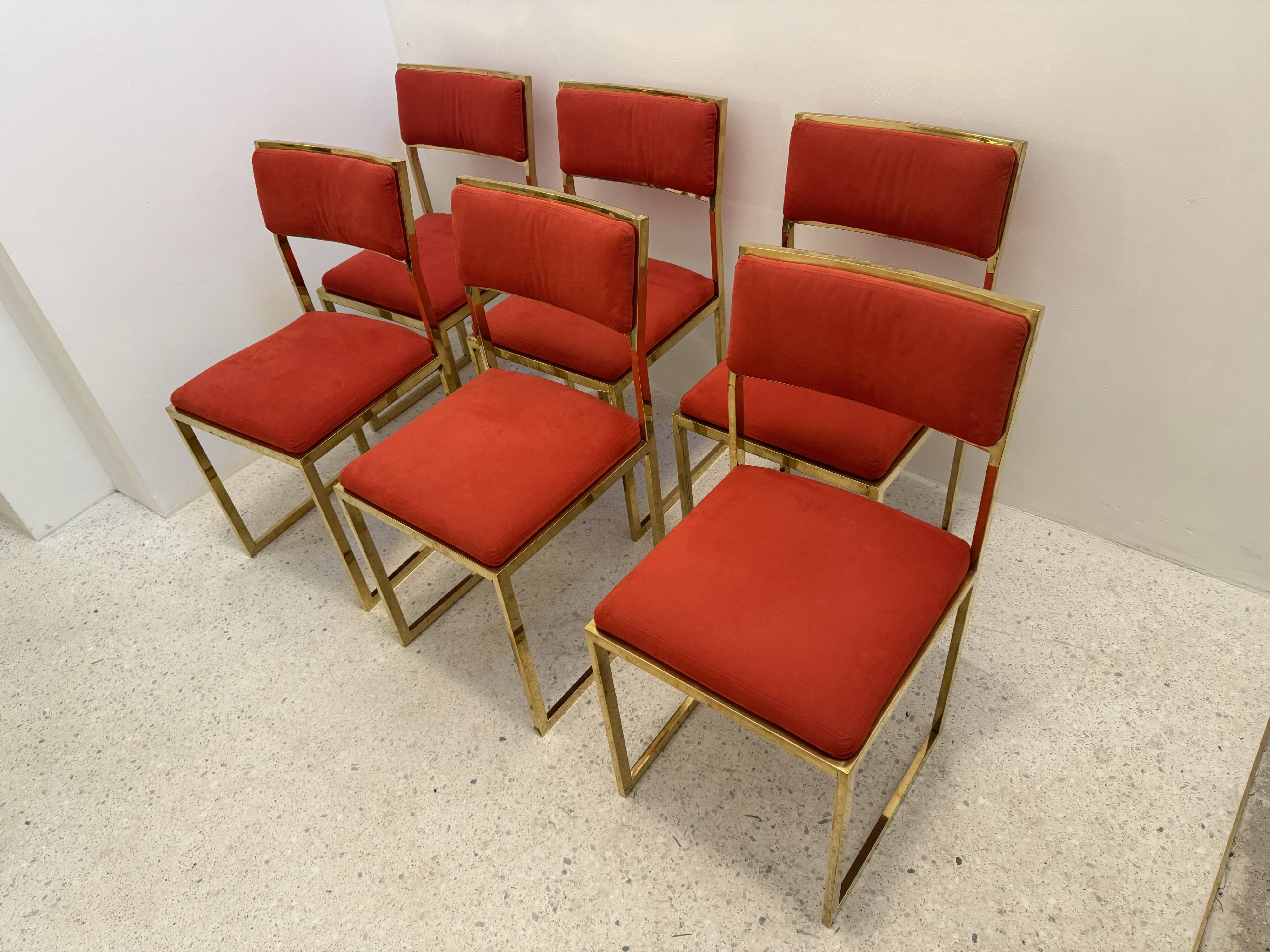6 gold metal chairs from the 70s