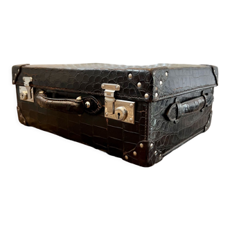 Valise en cuir de crocodile véritable 1940 (Congo)