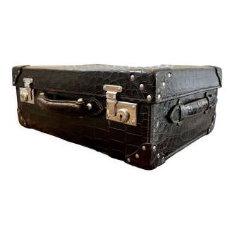 Real Crocodile Leather Suitcase 1940 (Congo)