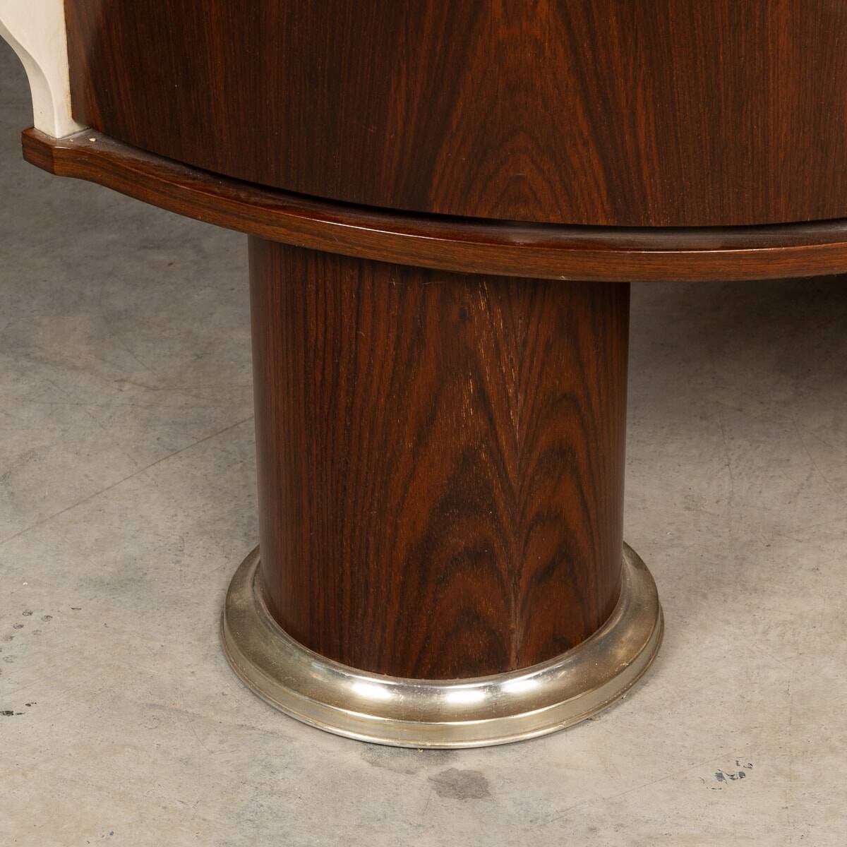 20thC ITALIAN STANDING DRY BAR IN HARDWOOD & CREAM LAMINATE c.1970