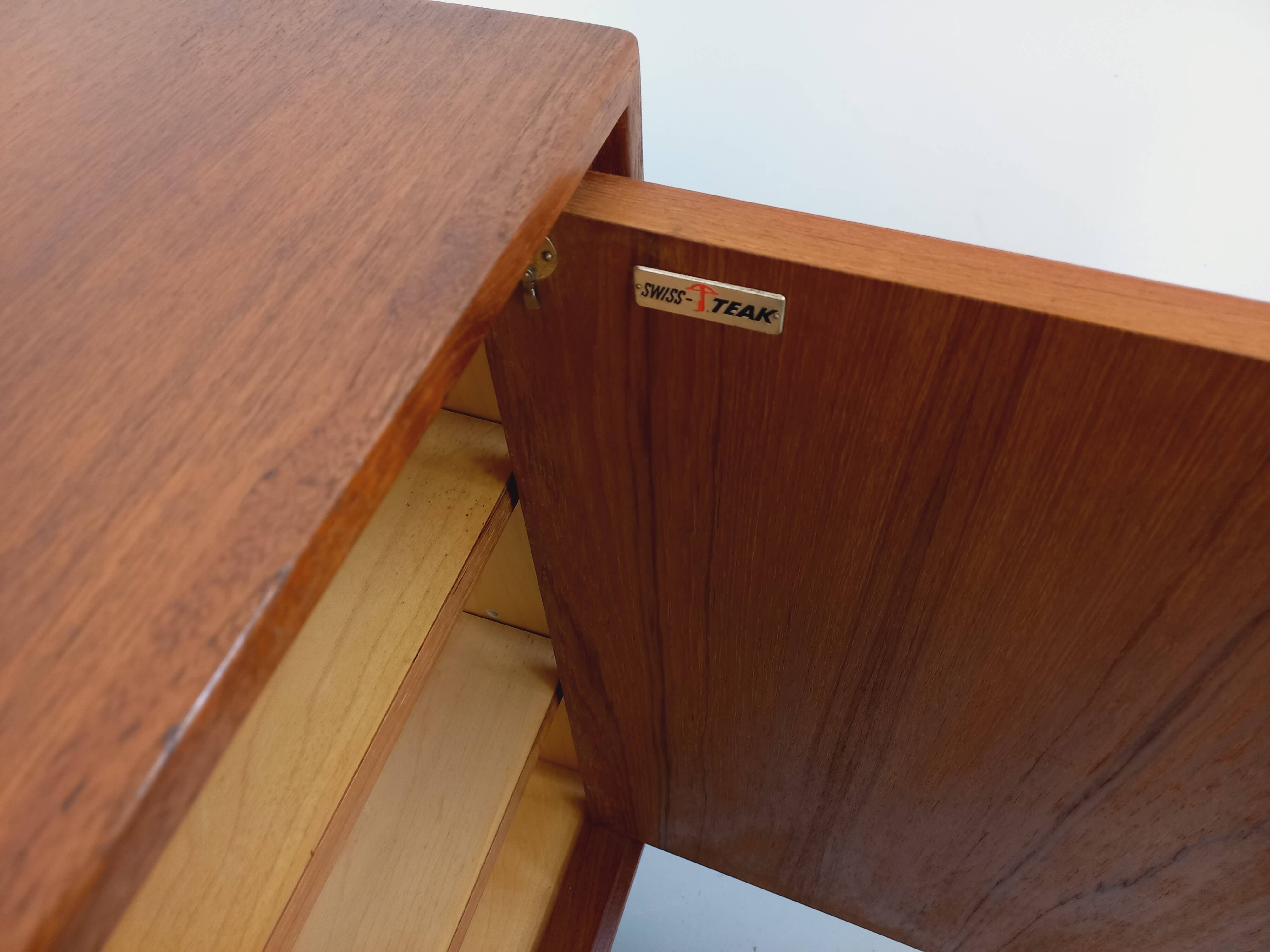 Vintage Swiss Teak Scandinavian style sideboard in teak from the 60s