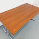 Vintage walnut and chrome metal desk from the 1970s.