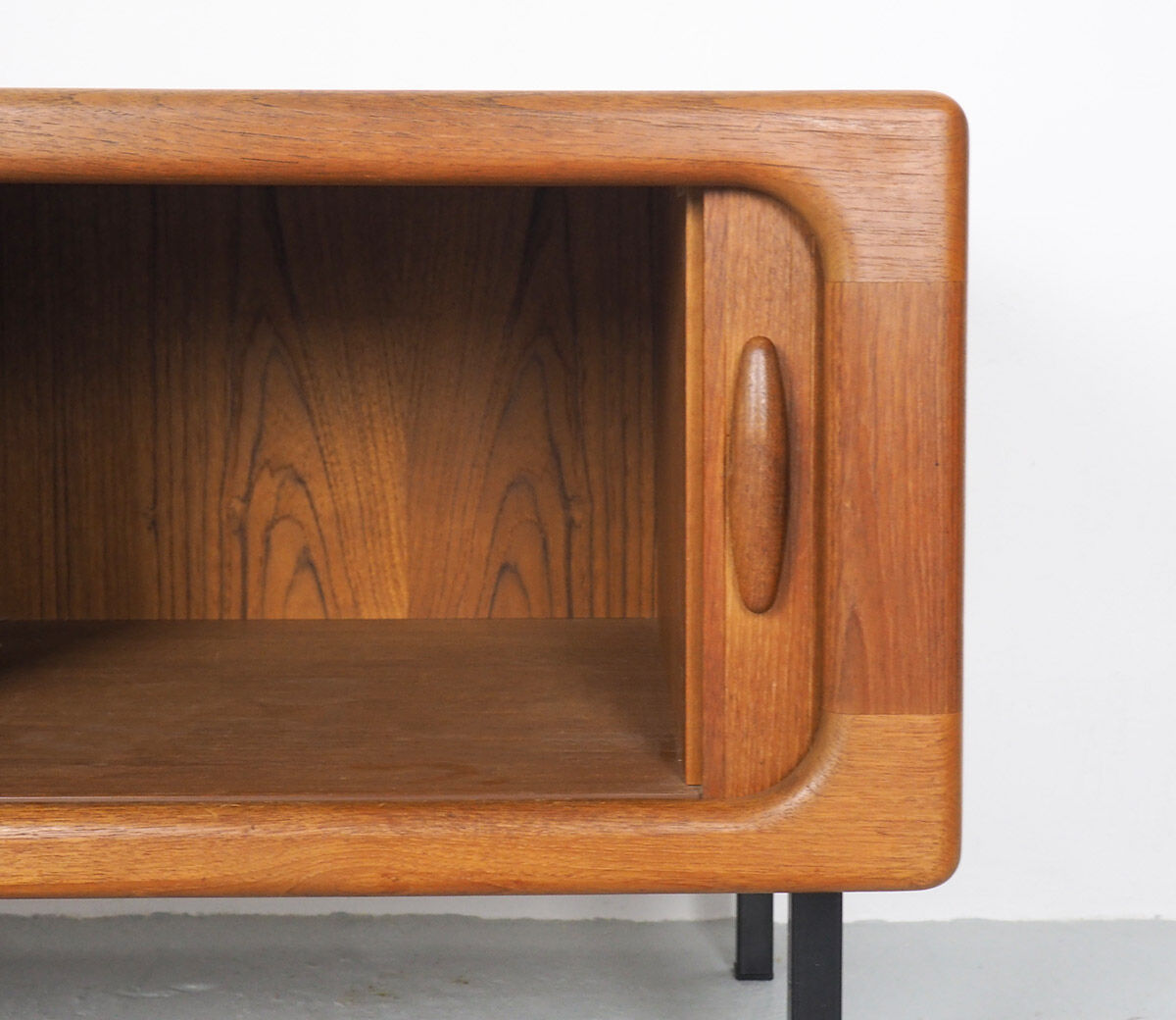 Low teak sideboard with tambour doors by Dyrlund, 1960's