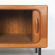 Low teak sideboard with tambour doors by Dyrlund, 1960's