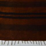 5x7 Striped Pattern Terracotta Vintage Kilim Rug, 146x220Cm