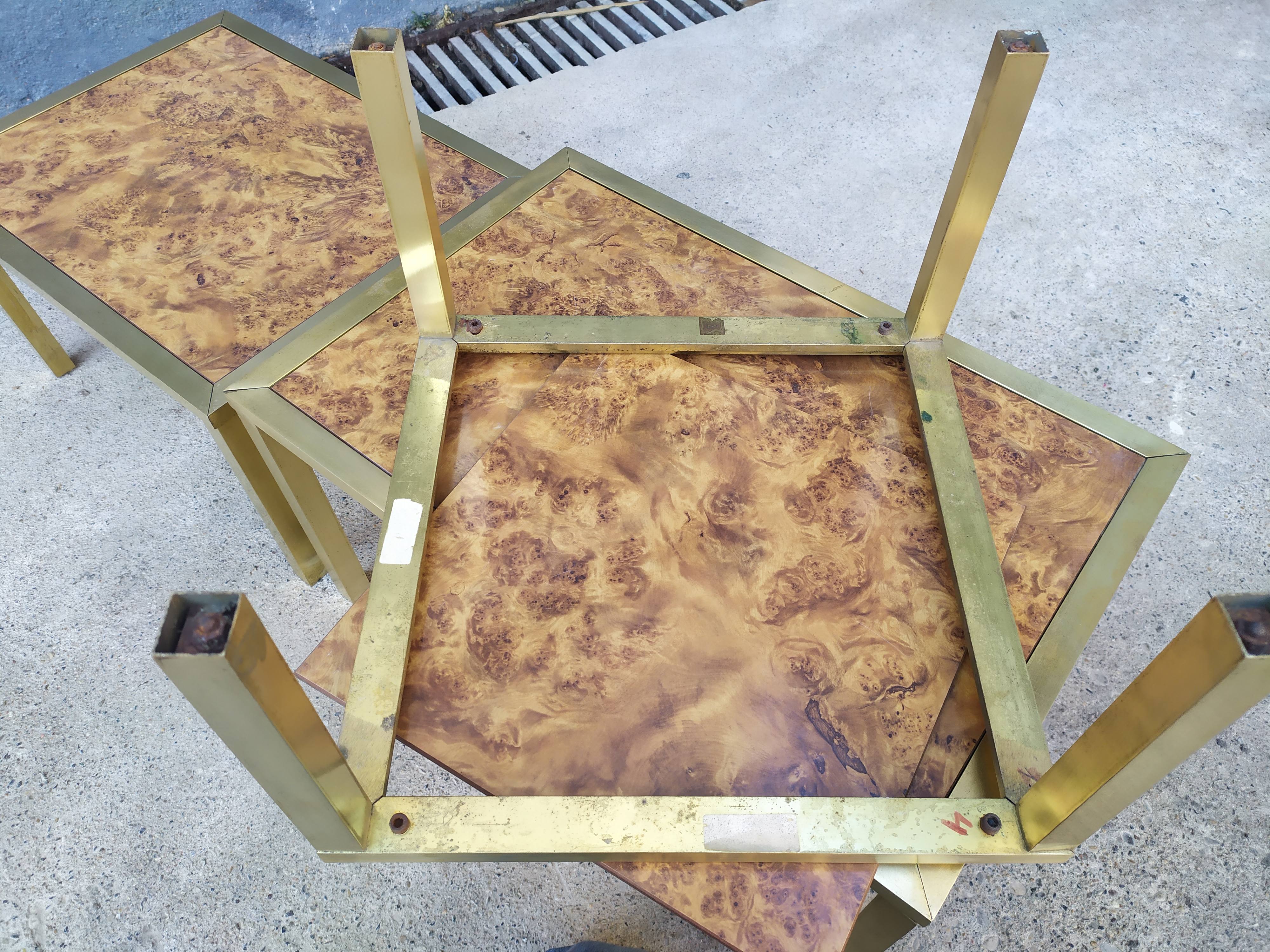 Brass nest of tables 1970