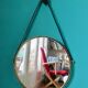 Round brass mirror. Denmark 1960