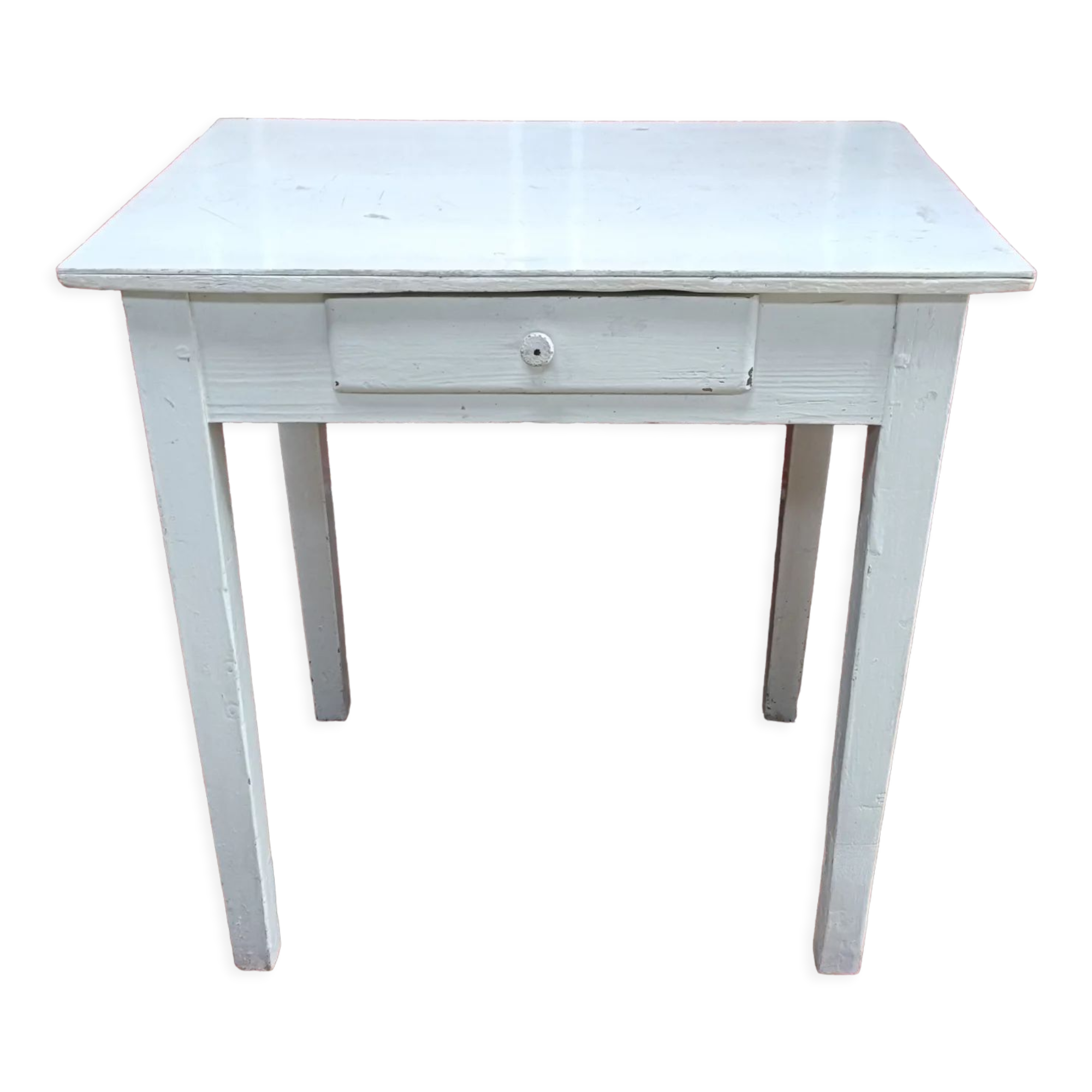 Table d'appoint vintage en bois avec tiroir