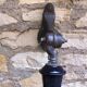 Antique cast iron and enamel wall lamp from the 1930s